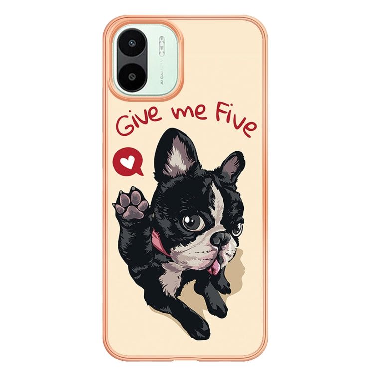 For Xiaomi Redmi A1 Electroplating Marble Dual-side IMD Phone Case(Lucky Dog)