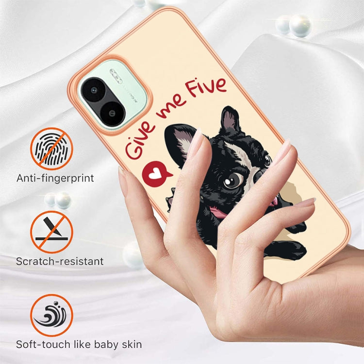 For Xiaomi Redmi A1 Electroplating Marble Dual-side IMD Phone Case(Lucky Dog)
