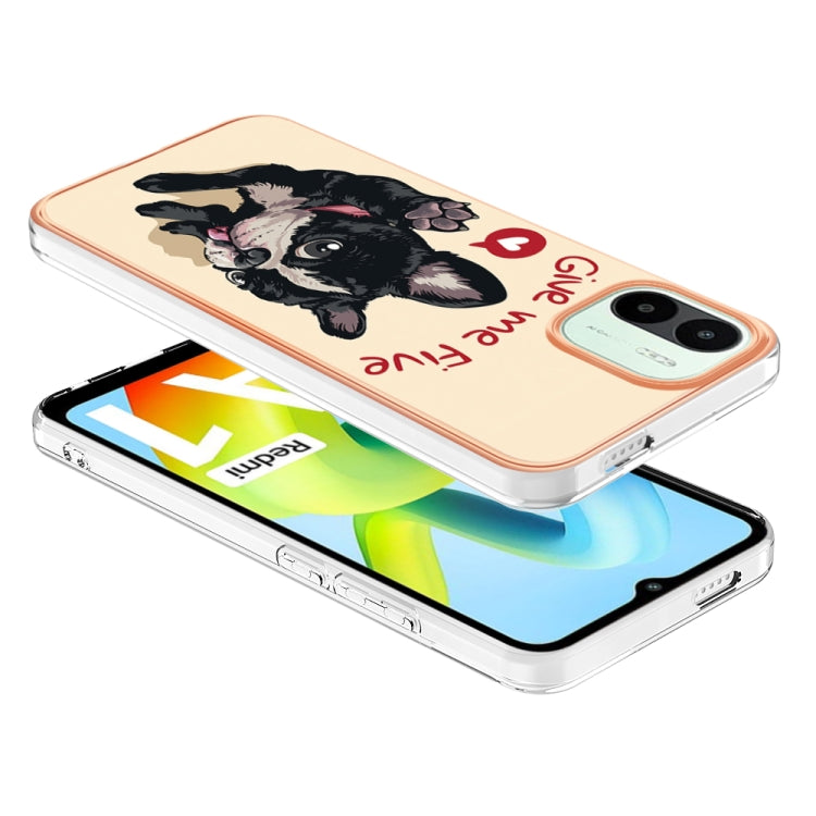 For Xiaomi Redmi A1 Electroplating Marble Dual-side IMD Phone Case(Lucky Dog)