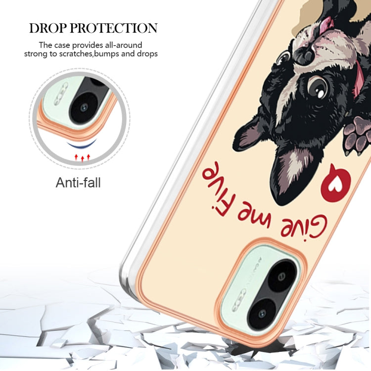 For Xiaomi Redmi A1 Electroplating Marble Dual-side IMD Phone Case(Lucky Dog)