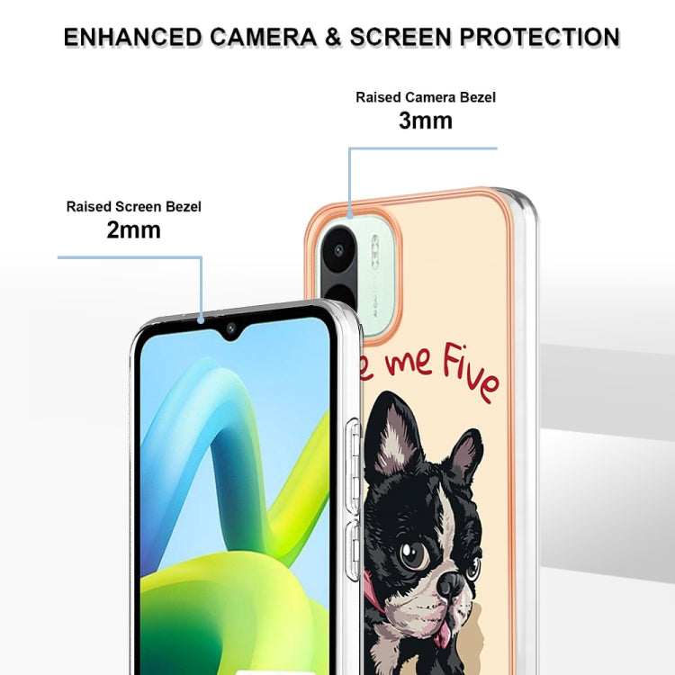 For Xiaomi Redmi A1 Electroplating Marble Dual-side IMD Phone Case(Lucky Dog)