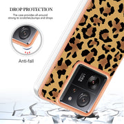For Xiaomi 13T/13T Pro Electroplating Marble Dual-side IMD Phone Case(Leopard Print)
