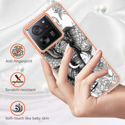 For Xiaomi 13T/13T Pro Electroplating Marble Dual-side IMD Phone Case(Totem Elephant)