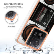 For Xiaomi 13T/13T Pro Electroplating Marble Dual-side IMD Phone Case(Retro Radio)