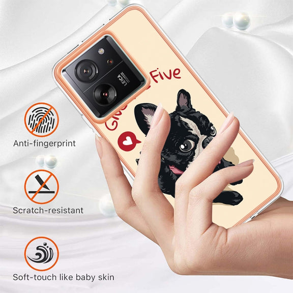 For Xiaomi 13T/13T Pro Electroplating Marble Dual-side IMD Phone Case(Lucky Dog)