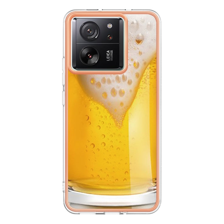For Xiaomi 13T/13T Pro Electroplating Marble Dual-side IMD Phone Case(Draft Beer)