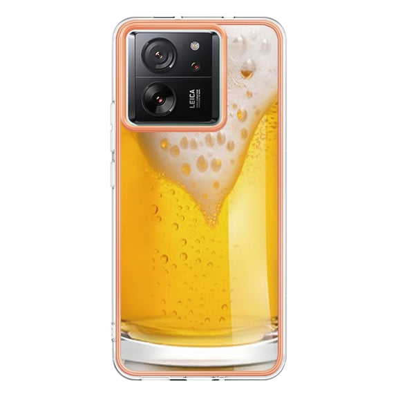 For Xiaomi 13T/13T Pro Electroplating Marble Dual-side IMD Phone Case(Draft Beer)