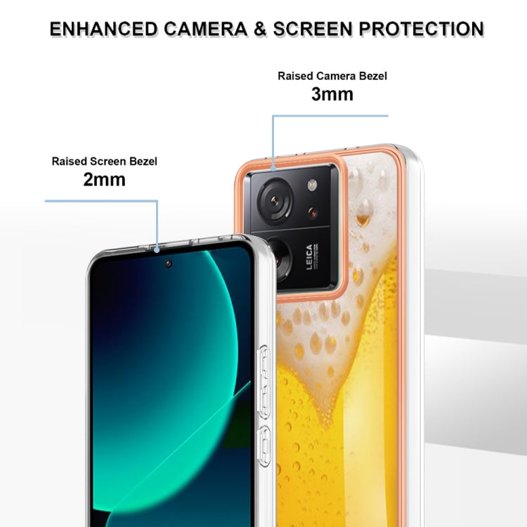 For Xiaomi 13T/13T Pro Electroplating Marble Dual-side IMD Phone Case(Draft Beer)