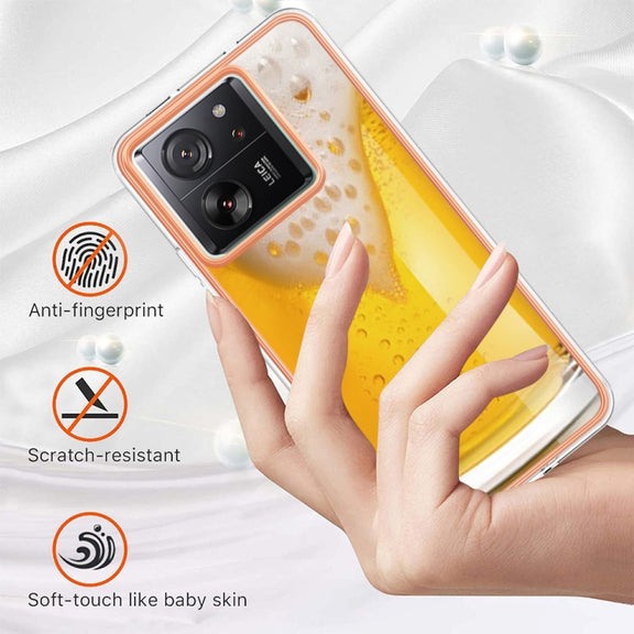 For Xiaomi 13T/13T Pro Electroplating Marble Dual-side IMD Phone Case(Draft Beer)