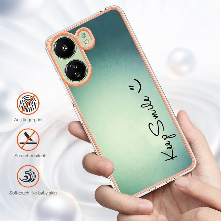 For Xiaomi Redmi 13C 4G Electroplating Marble Dual-side IMD Phone Case(Smile)