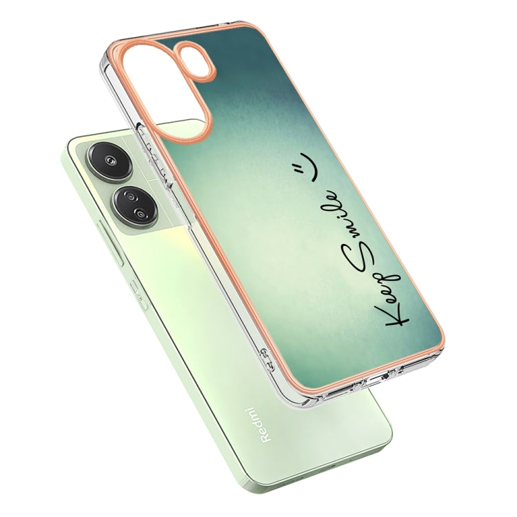 For Xiaomi Redmi 13C 4G Electroplating Marble Dual-side IMD Phone Case(Smile)