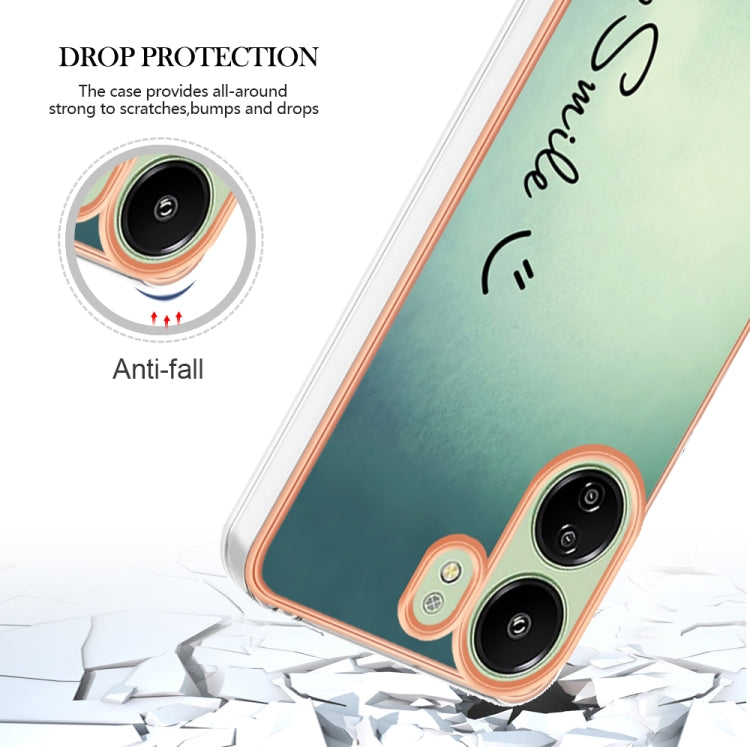 For Xiaomi Redmi 13C 4G Electroplating Marble Dual-side IMD Phone Case(Smile)