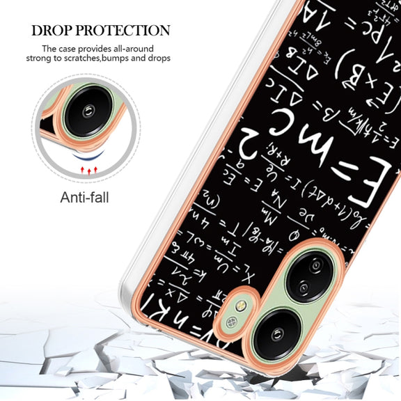 For Xiaomi Redmi 13C 4G Electroplating Marble Dual-side IMD Phone Case(Equation)