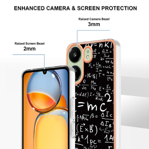For Xiaomi Redmi 13C 4G Electroplating Marble Dual-side IMD Phone Case(Equation)