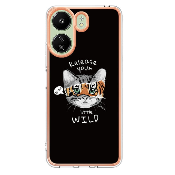 For Xiaomi Redmi 13C 4G Electroplating Marble Dual-side IMD Phone Case(Natural Growth)