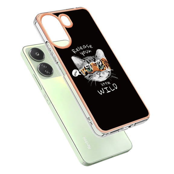 For Xiaomi Redmi 13C 4G Electroplating Marble Dual-side IMD Phone Case(Natural Growth)