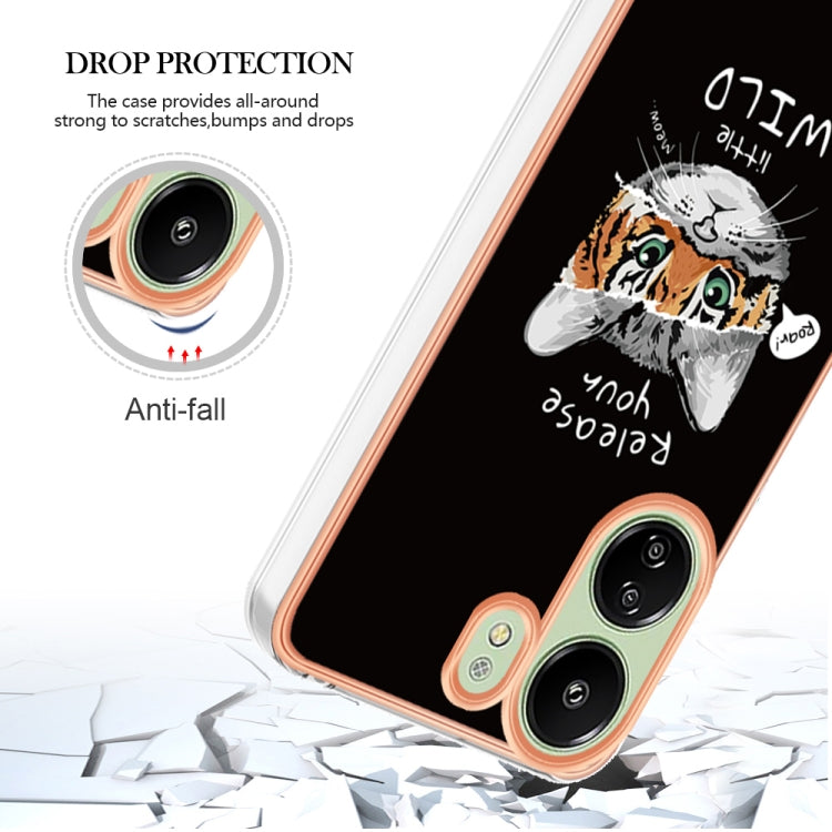 For Xiaomi Redmi 13C 4G Electroplating Marble Dual-side IMD Phone Case(Natural Growth)