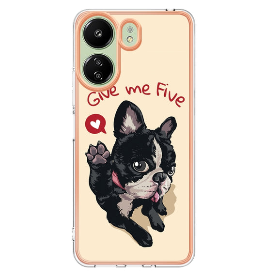 For Xiaomi Redmi 13C 4G Electroplating Marble Dual-side IMD Phone Case(Lucky Dog)