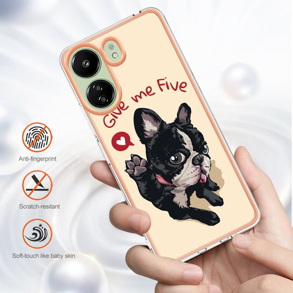 For Xiaomi Redmi 13C 4G Electroplating Marble Dual-side IMD Phone Case(Lucky Dog)