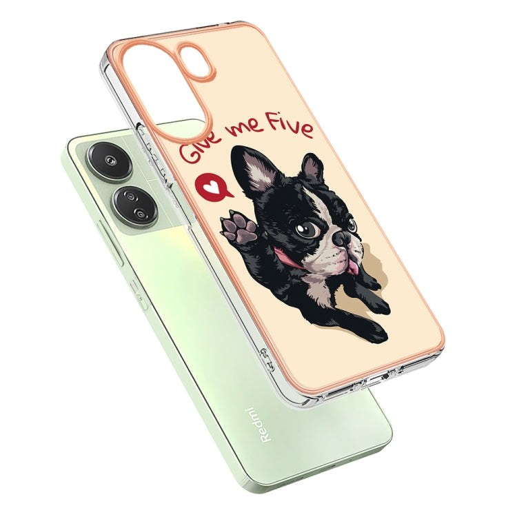 For Xiaomi Redmi 13C 4G Electroplating Marble Dual-side IMD Phone Case(Lucky Dog)