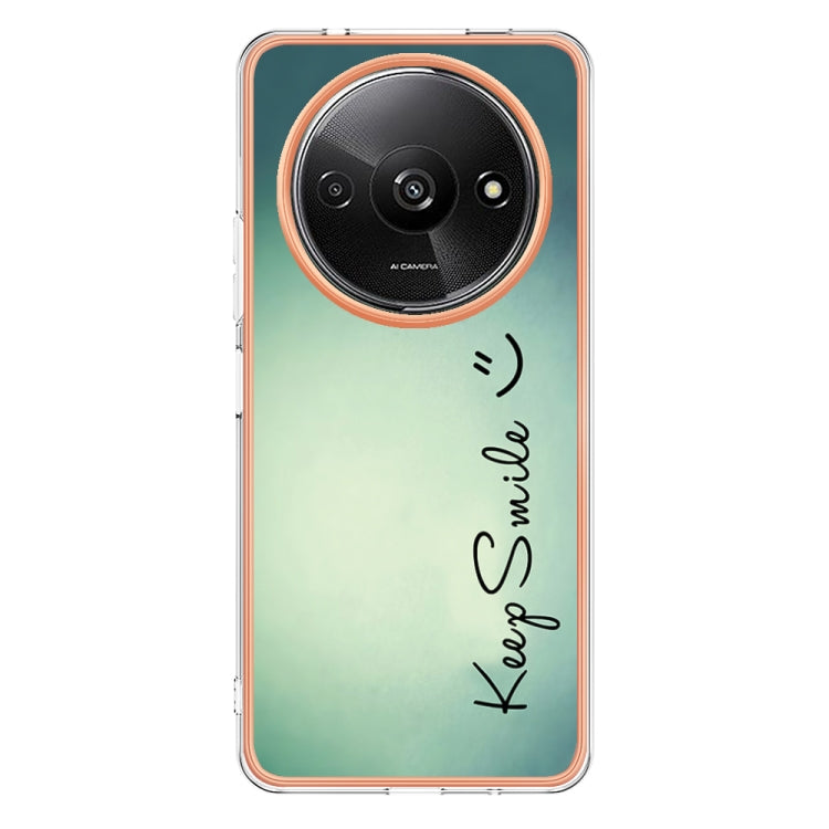 For Xiaomi Redmi A3 Electroplating Marble Dual-side IMD Phone Case(Smile)