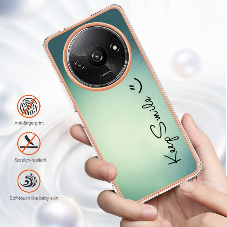 For Xiaomi Redmi A3 Electroplating Marble Dual-side IMD Phone Case(Smile)