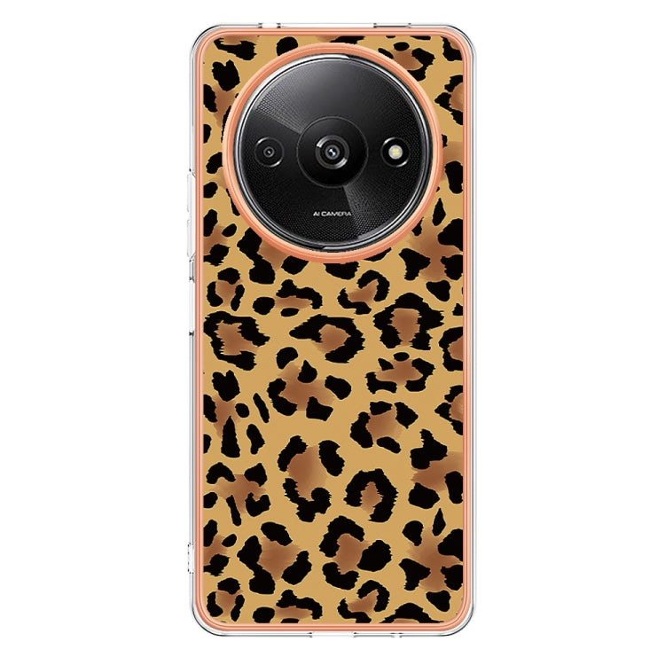 For Xiaomi Redmi A3 Electroplating Marble Dual-side IMD Phone Case(Leopard Print)