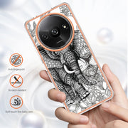 For Xiaomi Redmi A3 Electroplating Marble Dual-side IMD Phone Case(Totem Elephant)