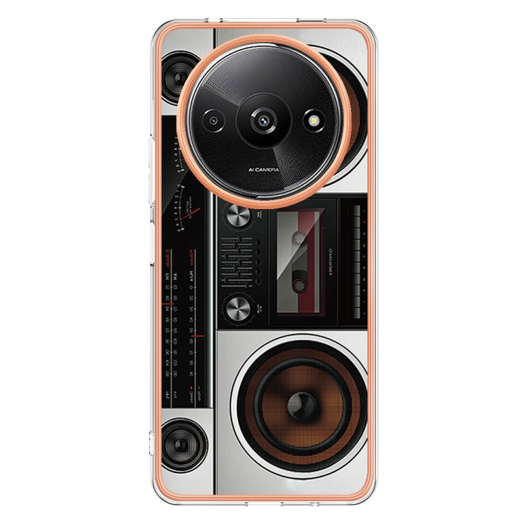 For Xiaomi Redmi A3 Electroplating Marble Dual-side IMD Phone Case(Retro Radio)