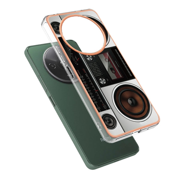 For Xiaomi Redmi A3 Electroplating Marble Dual-side IMD Phone Case(Retro Radio)