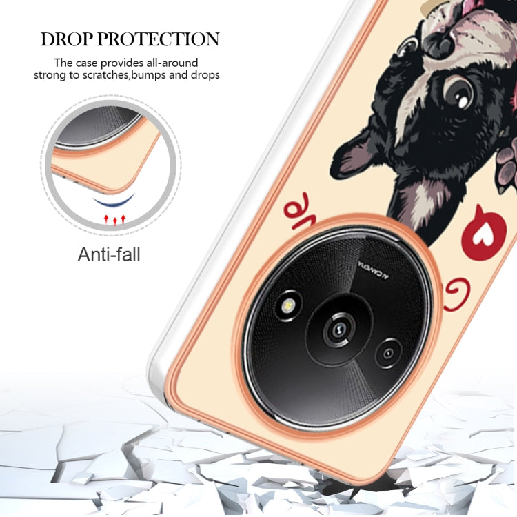 For Xiaomi Redmi A3 Electroplating Marble Dual-side IMD Phone Case(Lucky Dog)