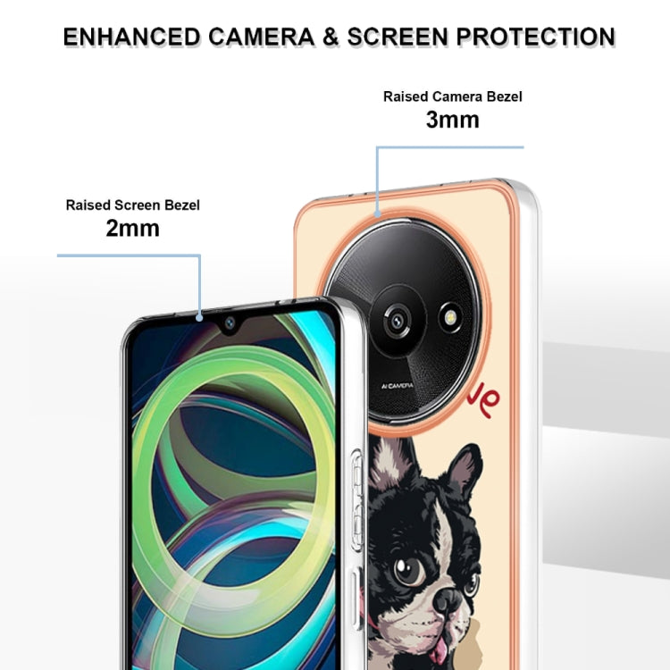 For Xiaomi Redmi A3 Electroplating Marble Dual-side IMD Phone Case(Lucky Dog)