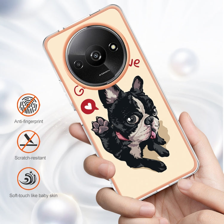 For Xiaomi Redmi A3 Electroplating Marble Dual-side IMD Phone Case(Lucky Dog)
