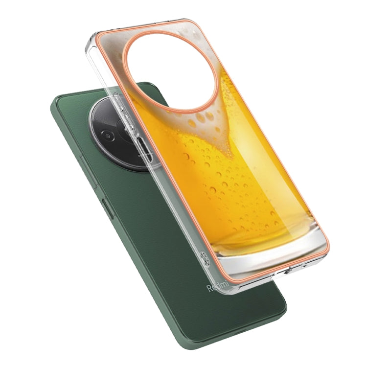 For Xiaomi Redmi A3 Electroplating Marble Dual-side IMD Phone Case(Draft Beer)