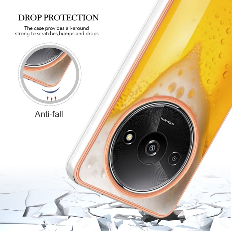 For Xiaomi Redmi A3 Electroplating Marble Dual-side IMD Phone Case(Draft Beer)
