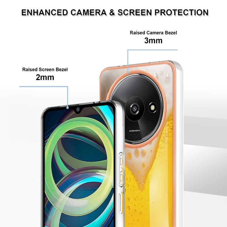 For Xiaomi Redmi A3 Electroplating Marble Dual-side IMD Phone Case(Draft Beer)