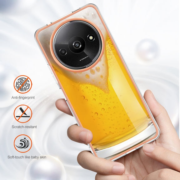 For Xiaomi Redmi A3 Electroplating Marble Dual-side IMD Phone Case(Draft Beer)