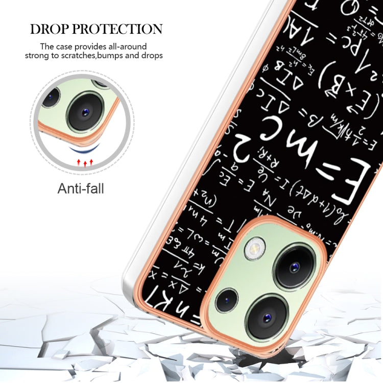 For Xiaomi Redmi Note 13 4G Global Electroplating Marble Dual-side IMD Phone Case(Equation)
