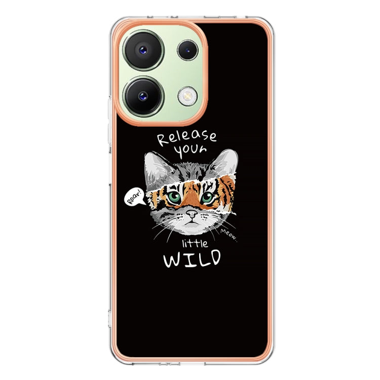 For Xiaomi Redmi Note 13 4G Global Electroplating Marble Dual-side IMD Phone Case(Natural Growth)