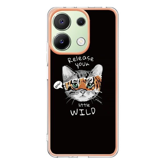 For Xiaomi Redmi Note 13 4G Global Electroplating Marble Dual-side IMD Phone Case(Natural Growth)