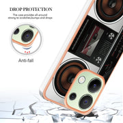 For Xiaomi Redmi Note 13 4G Global Electroplating Marble Dual-side IMD Phone Case(Retro Radio)