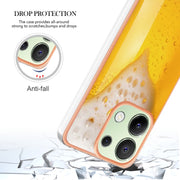For Xiaomi Redmi Note 13 4G Global Electroplating Marble Dual-side IMD Phone Case(Draft Beer)