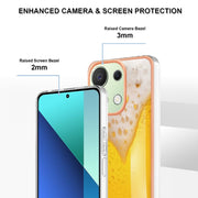 For Xiaomi Redmi Note 13 4G Global Electroplating Marble Dual-side IMD Phone Case(Draft Beer)