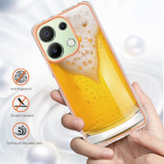 For Xiaomi Redmi Note 13 4G Global Electroplating Marble Dual-side IMD Phone Case(Draft Beer)