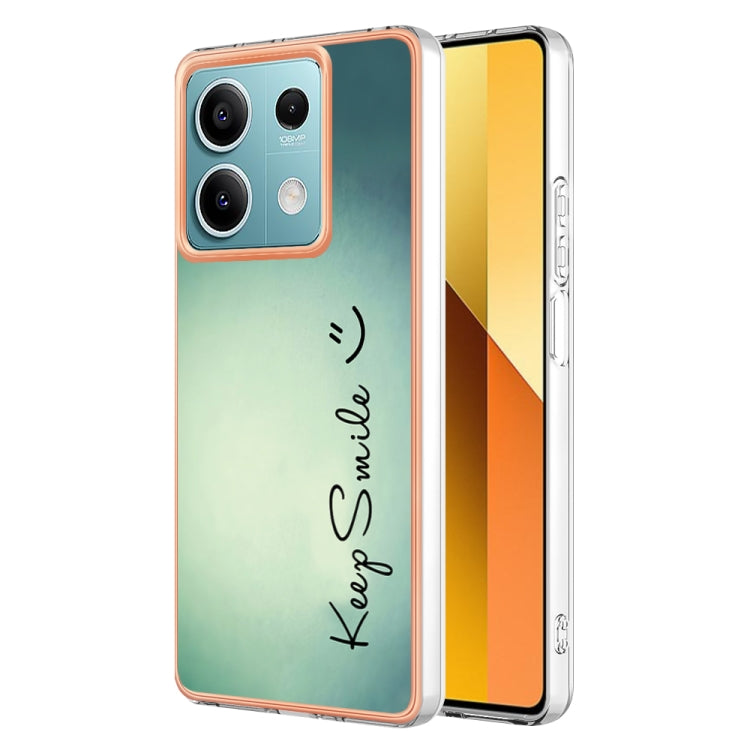 For Xiaomi Redmi Note 13 5G Electroplating Marble Dual-side IMD Phone Case(Smile)