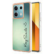For Xiaomi Redmi Note 13 5G Electroplating Marble Dual-side IMD Phone Case(Smile) - Note 13 Cases by PMC TechLife | Online Shopping South Africa | PMC TechLife | Buy Now Pay Later Mobicred