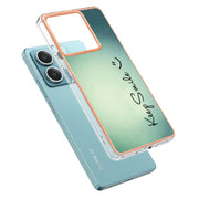For Xiaomi Redmi Note 13 5G Electroplating Marble Dual-side IMD Phone Case(Smile)