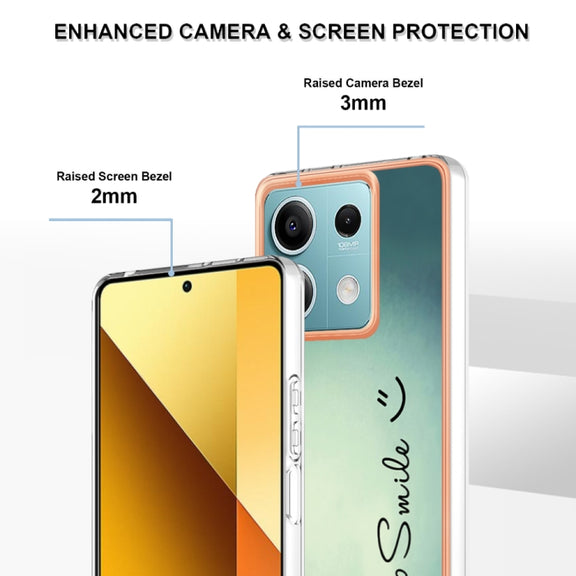 For Xiaomi Redmi Note 13 5G Electroplating Marble Dual-side IMD Phone Case(Smile)