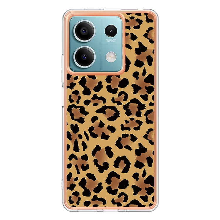 For Xiaomi Redmi Note 13 5G Electroplating Marble Dual-side IMD Phone Case(Leopard Print)