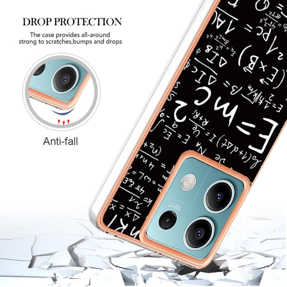 For Xiaomi Redmi Note 13 5G Electroplating Marble Dual-side IMD Phone Case(Equation)